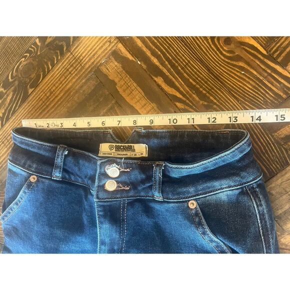 Rock & Roll Cowgirl High Rise Trousers Jeans Women 28 Aztec Western Rodeo Fringe - Picture 4 of 13